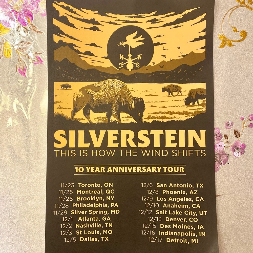 Silverstein 10 Year Anniversary Tour Poster